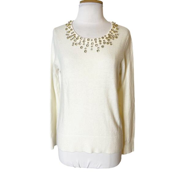 Lilly Pulitzer odetta rhinestone neck collar sweater sz S - Picture 2 of 7